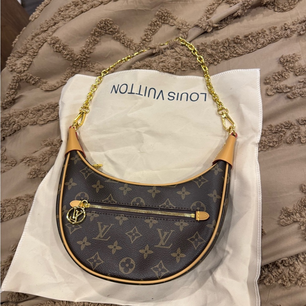 Louis Vuitton Black and Gold Monogram Loop Shoulder Bag